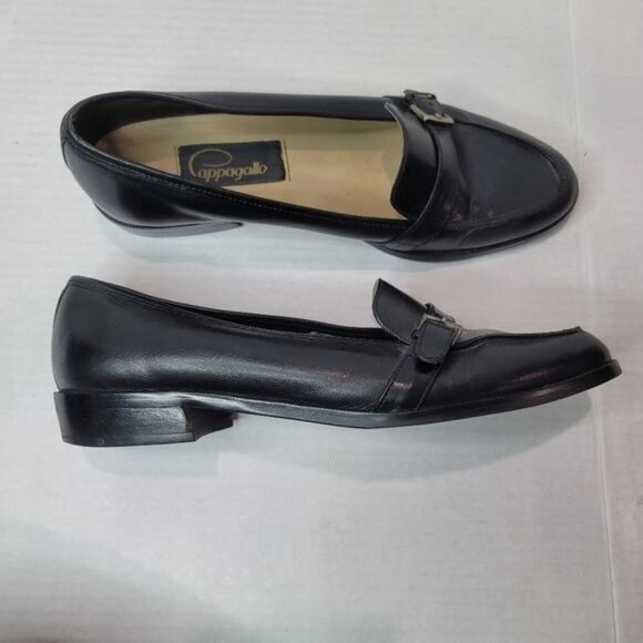 Papagallo Spin Black Leather Loafers Size 9 M - Picture 5 of 12